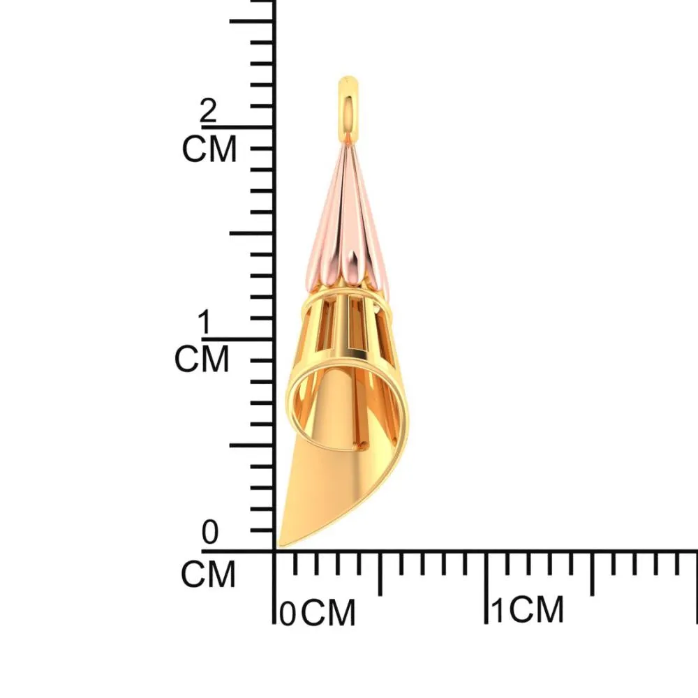 18k Gold Conical Earrings With A Hint Of Yellow Gold