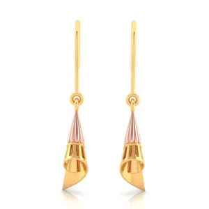 18k Gold Conical Earrings With A Hint Of Yellow Gold