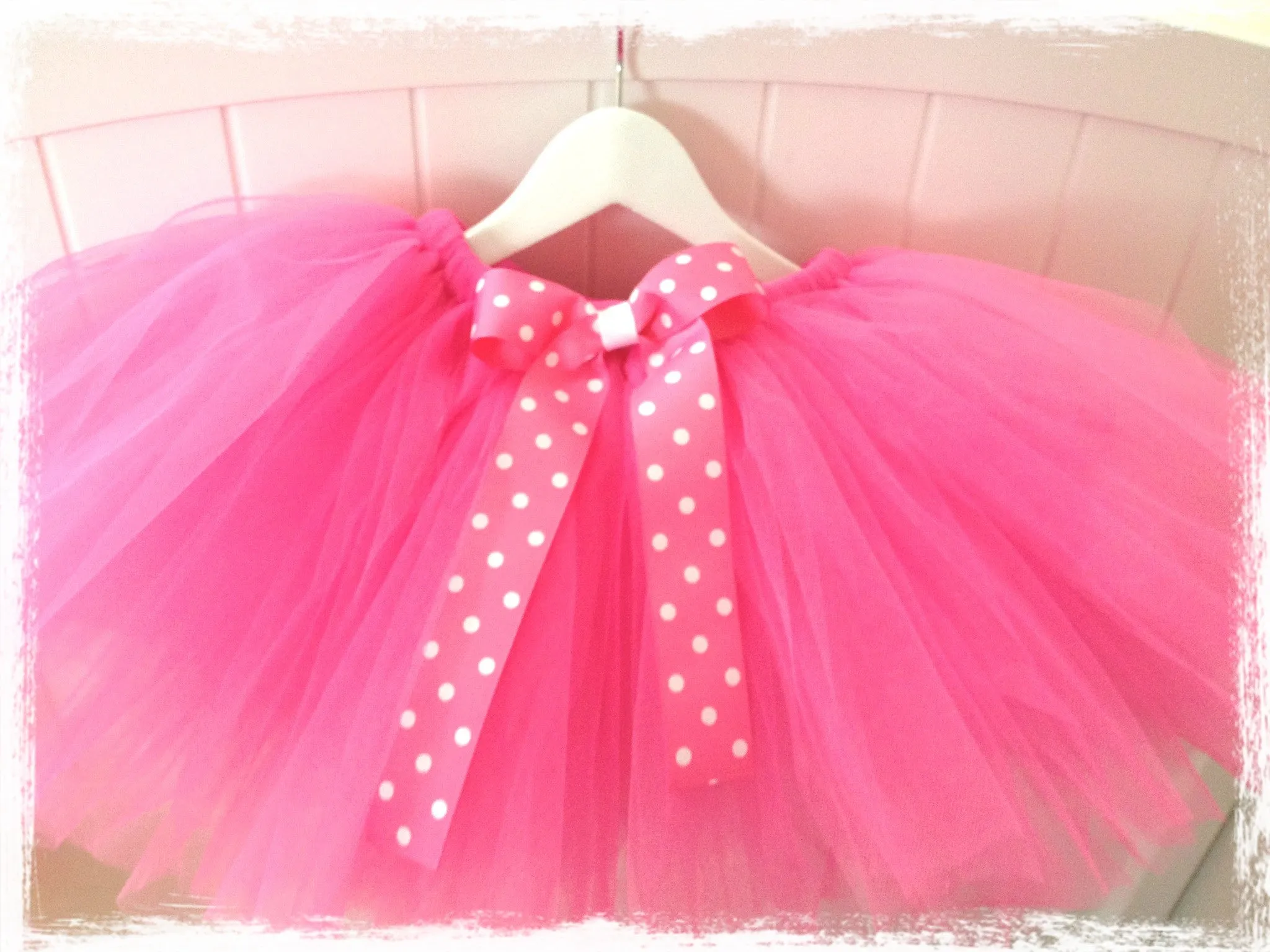 Baby & girl hot pink fluffy bow fairy tutu skirt