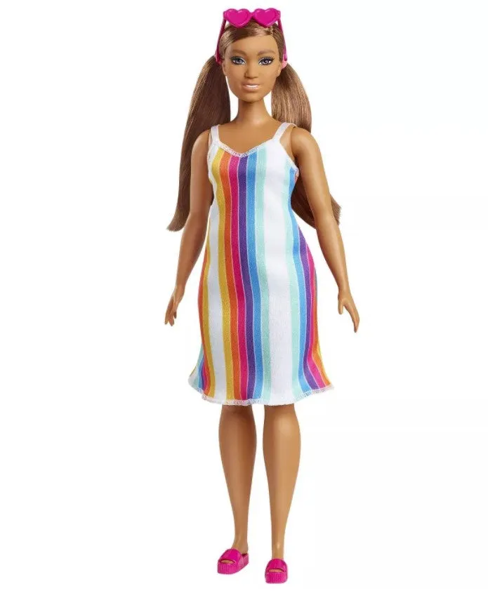 Barbie Loves The Ocean Doll Rainbow Stripe Dress