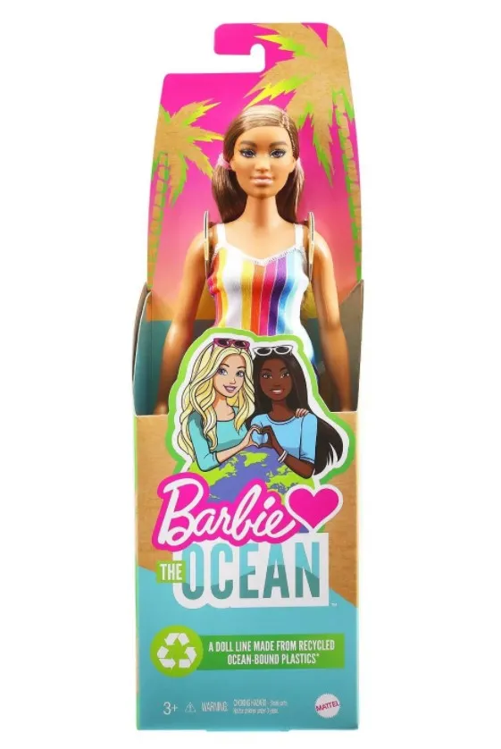 Barbie Loves The Ocean Doll Rainbow Stripe Dress