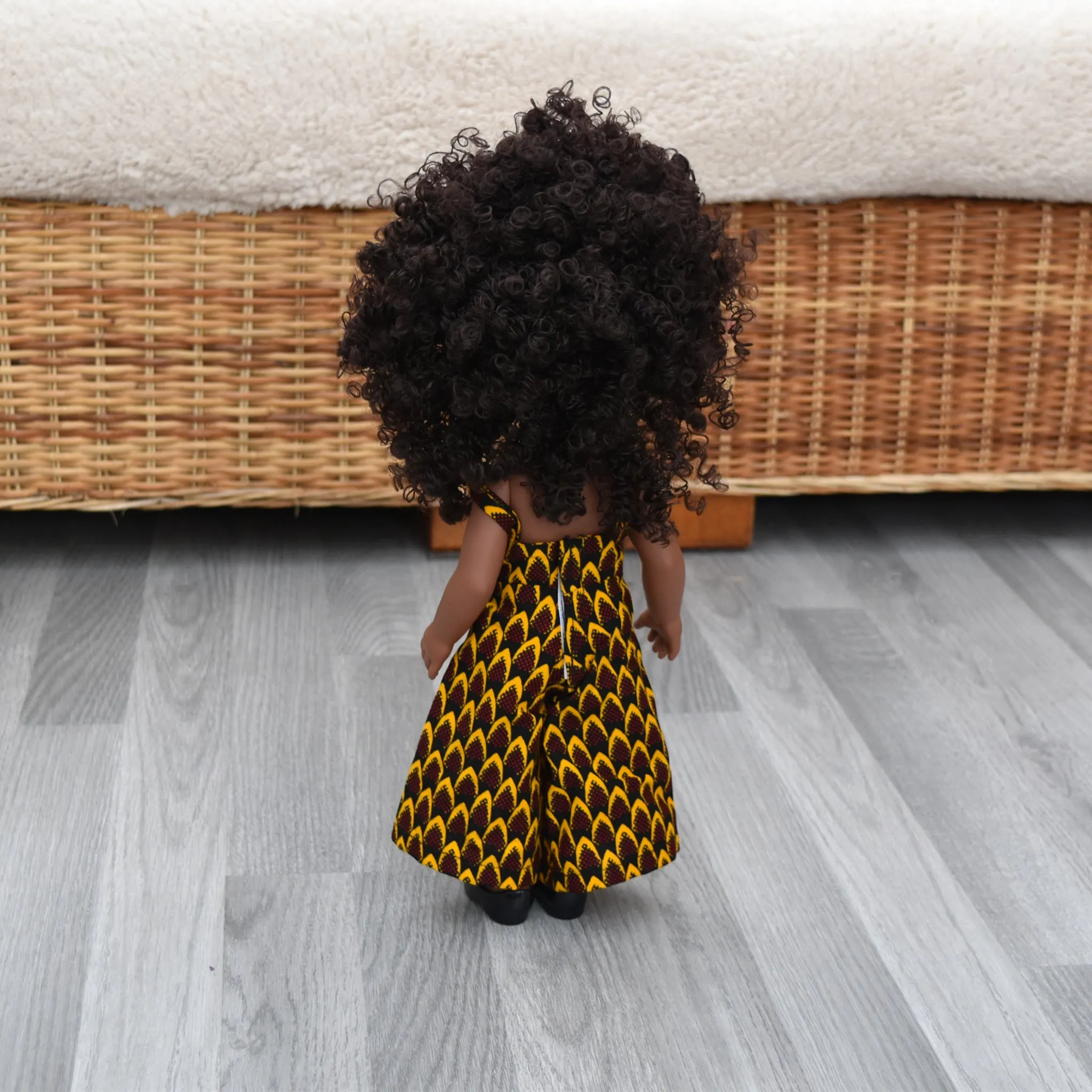 Black Doll - Afro Hair doll - Afro Doll in Ankara Doll Dress 7