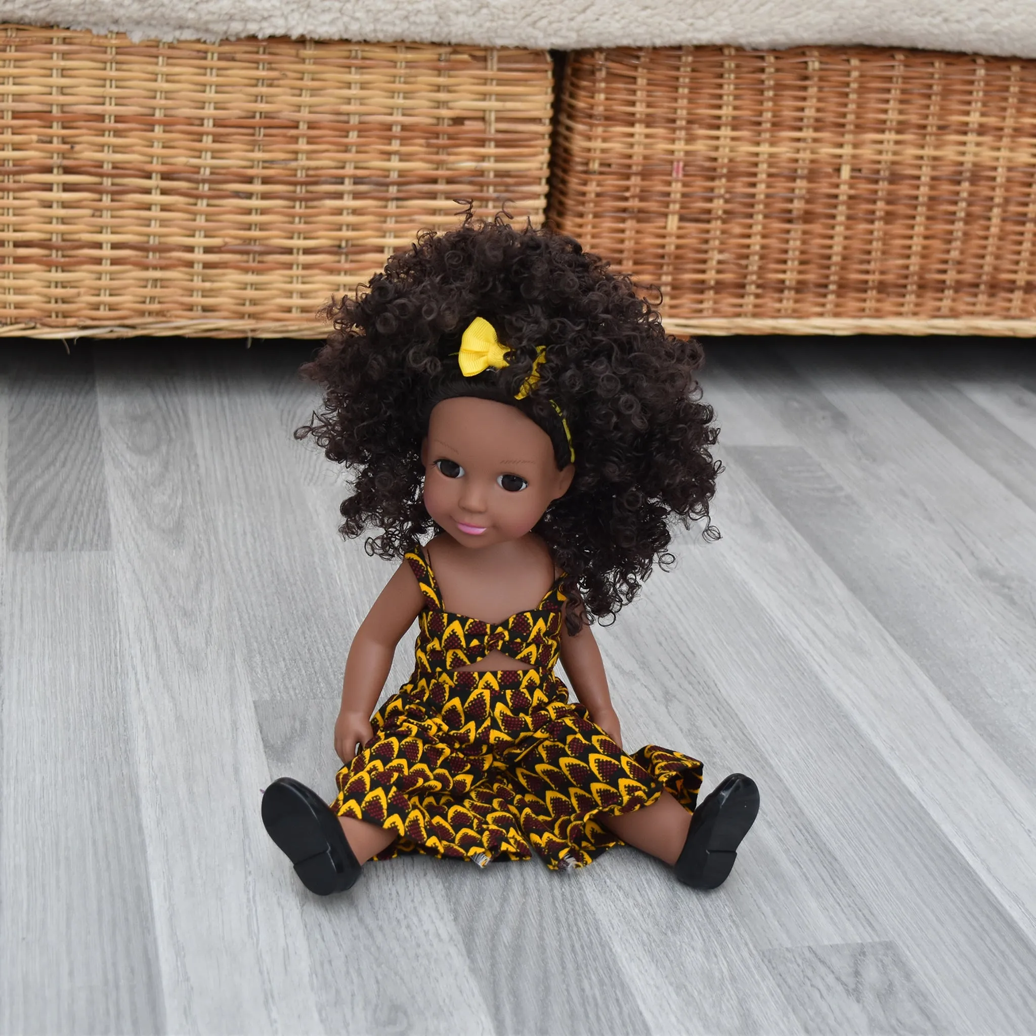 Black Doll - Afro Hair doll - Afro Doll in Ankara Doll Dress 7