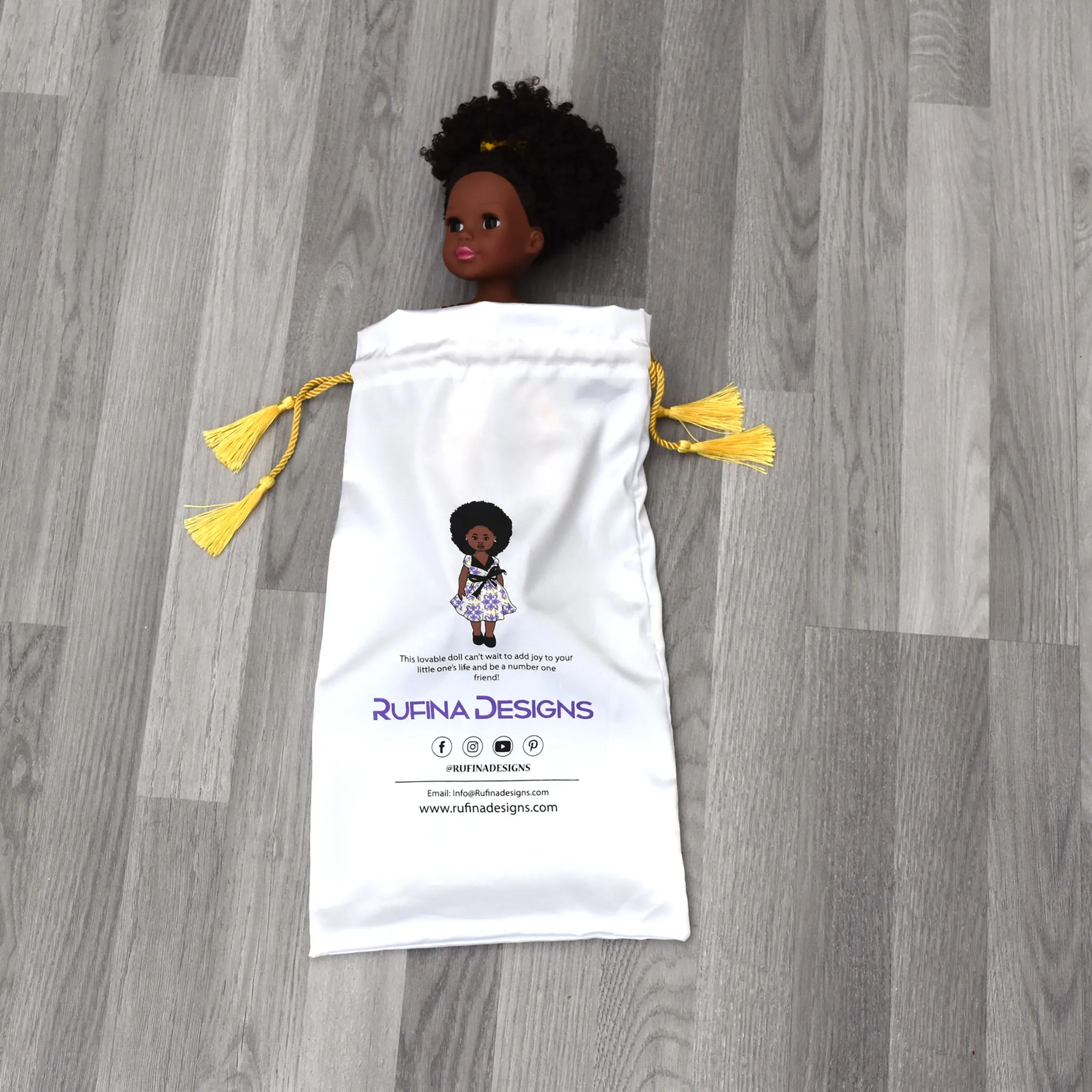 Black Doll - Afro Hair doll - Afro Doll in Ankara Doll Dress 7