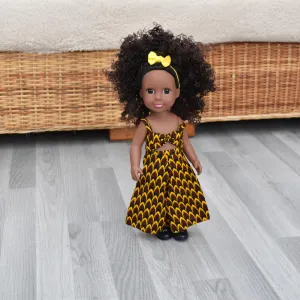 Black Doll - Afro Hair doll - Afro Doll in Ankara Doll Dress 7