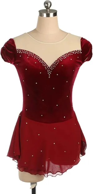 Boutique Step Up Figure Skating Dress Elegant Red Velvet