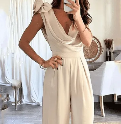 Chic Sleeveless Lace-Up Jumpsuit