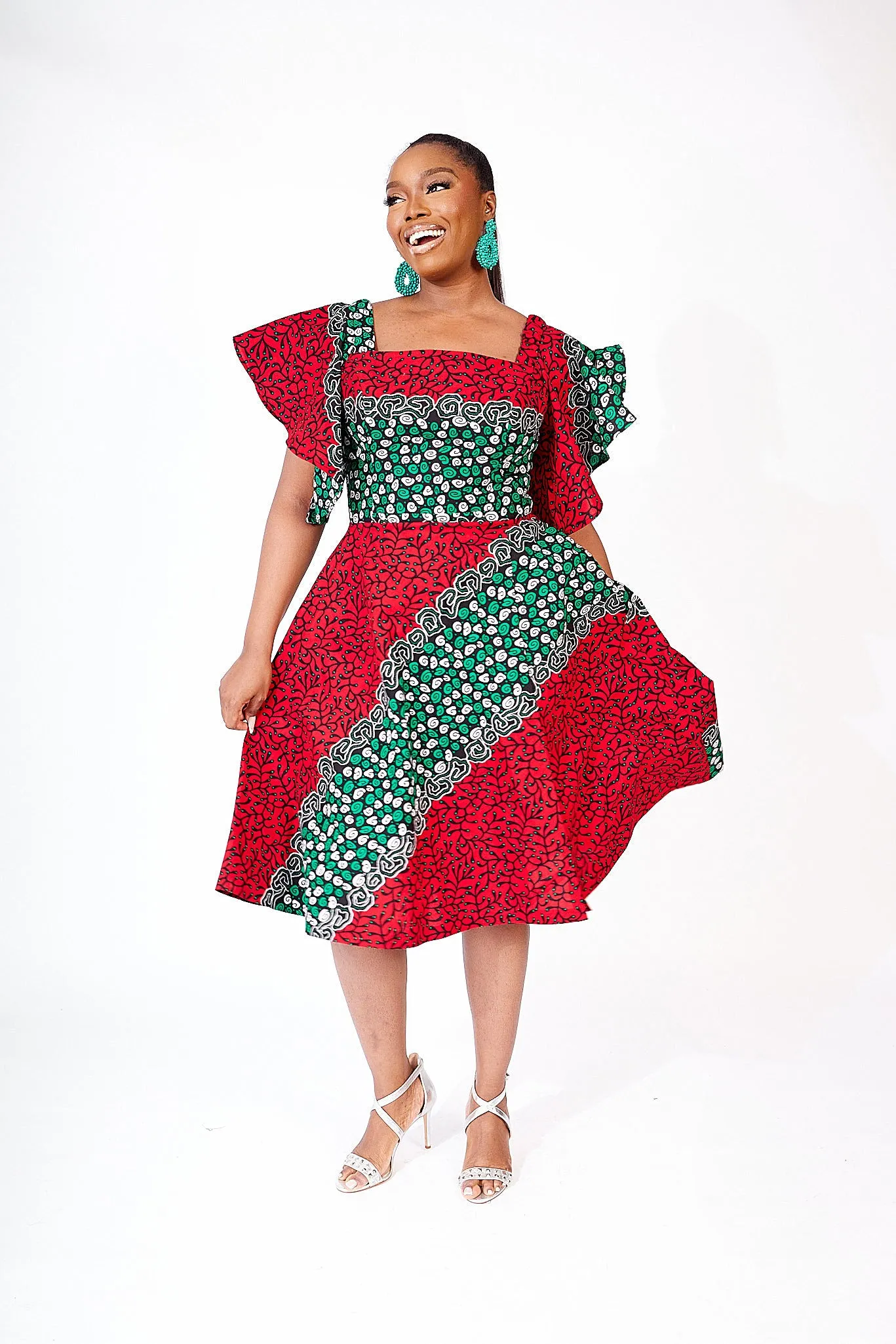 CHIZI AFRICAN PRINT MIDI DRESS