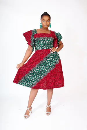 CHIZI AFRICAN PRINT MIDI DRESS