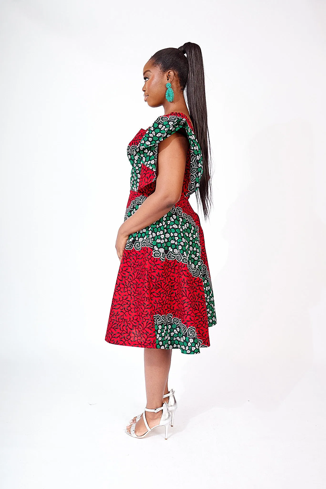 CHIZI AFRICAN PRINT MIDI DRESS