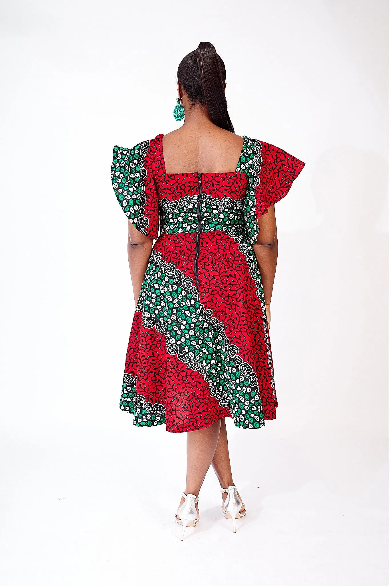 CHIZI AFRICAN PRINT MIDI DRESS