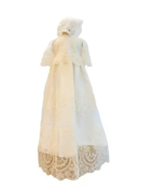 Christening - Josephina Ivory Silk & Sequined Full Lace Gown