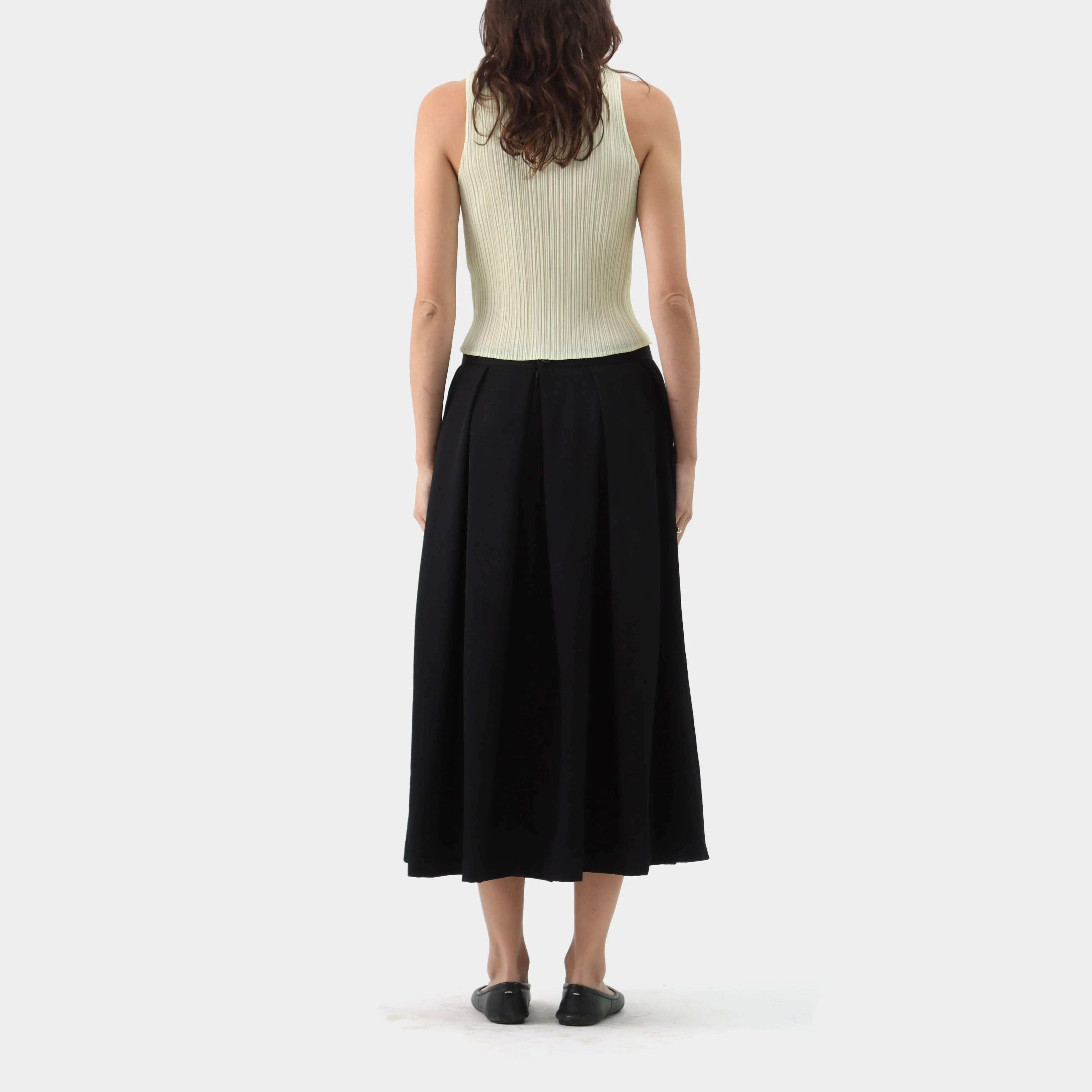 Comme des Garçons Pleated Wool Midi Skirt