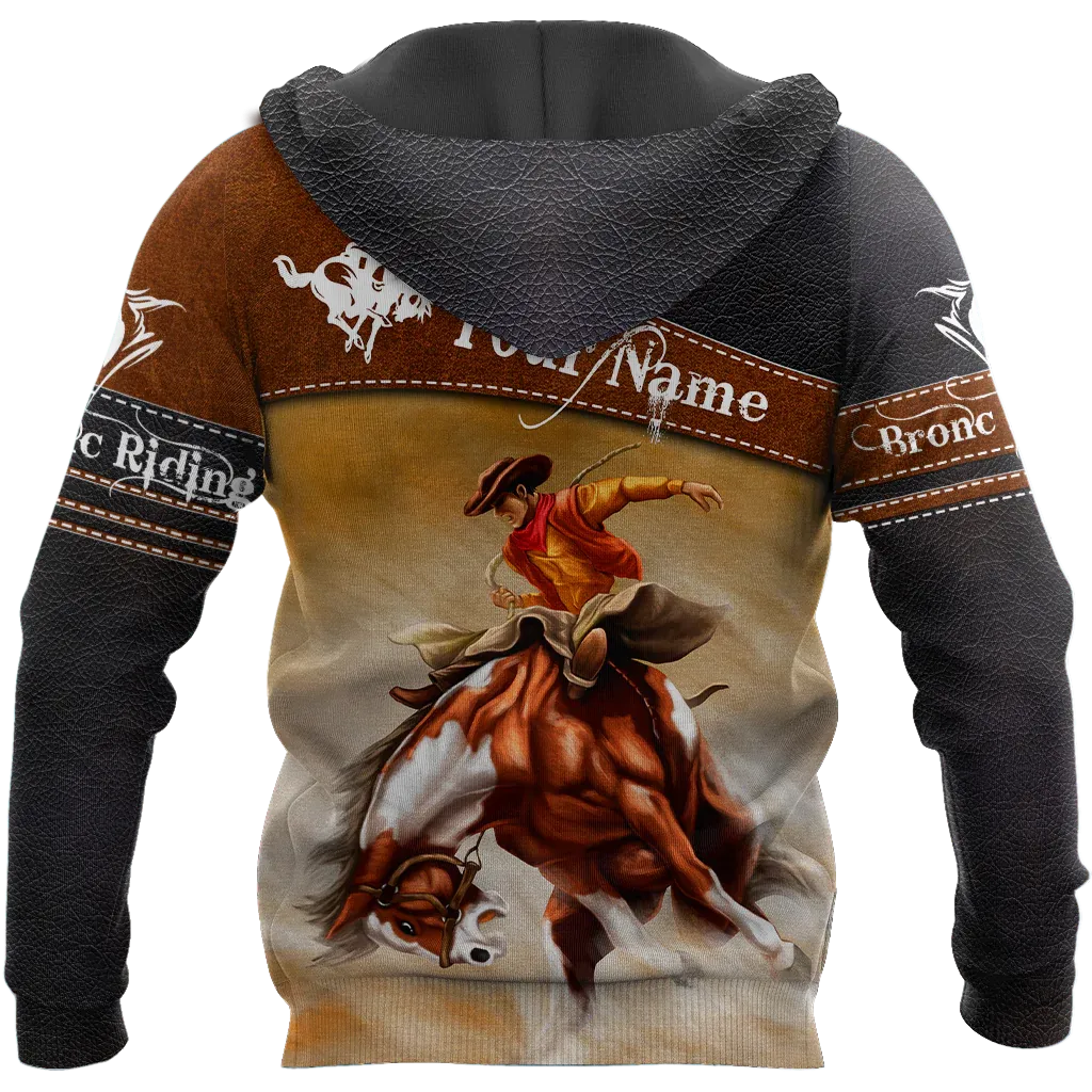 Custom Name Rodeo Hoodie Bronc Riding Horse Hoodie, Gift For Horse Lovers