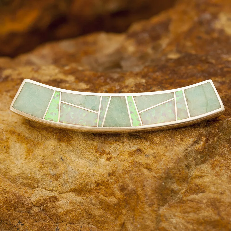 David Rosales Amazing Light Inlaid Sterling Silver Pendant Slide