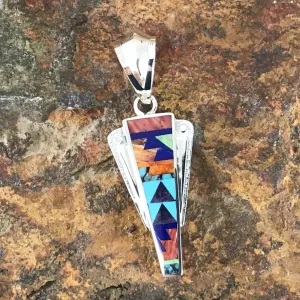 David Rosales Indian Summer Inlaid Sterling Silver Pendant