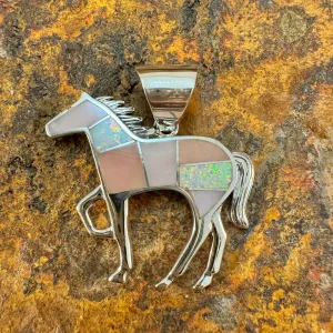 David Rosales Make Me Blush Inlaid Sterling Silver Pendant Horse