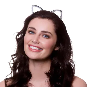 Diamante Cat Ears Sparkling Kitten Costume Headband