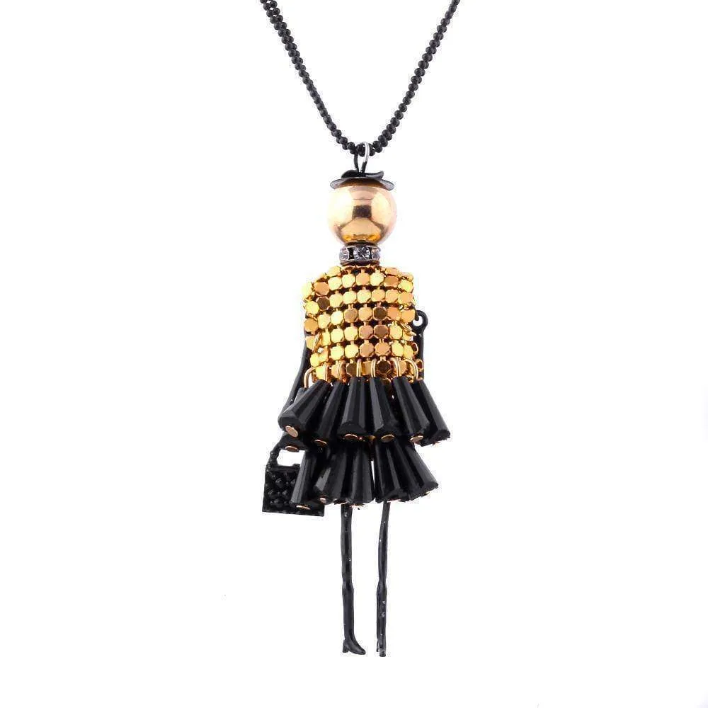 Doll Pendant, Dress Doll Necklaces