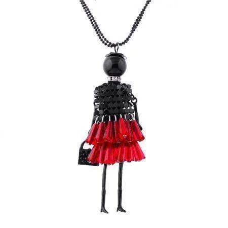 Doll Pendant, Dress Doll Necklaces