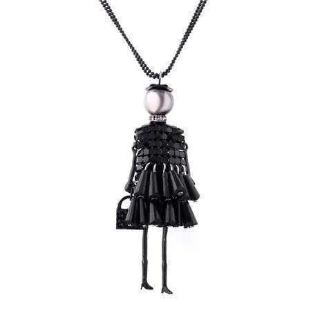 Doll Pendant, Dress Doll Necklaces