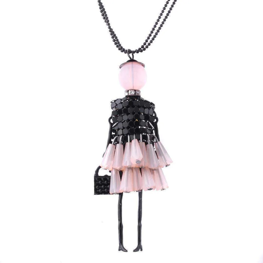 Doll Pendant, Dress Doll Necklaces