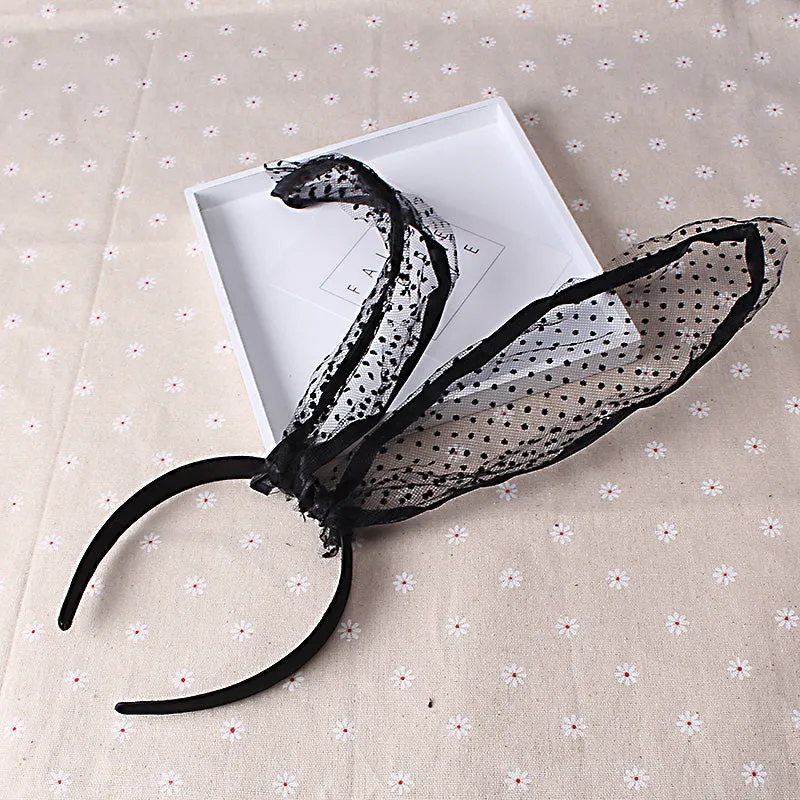 Doted Rabbit Ear Headband