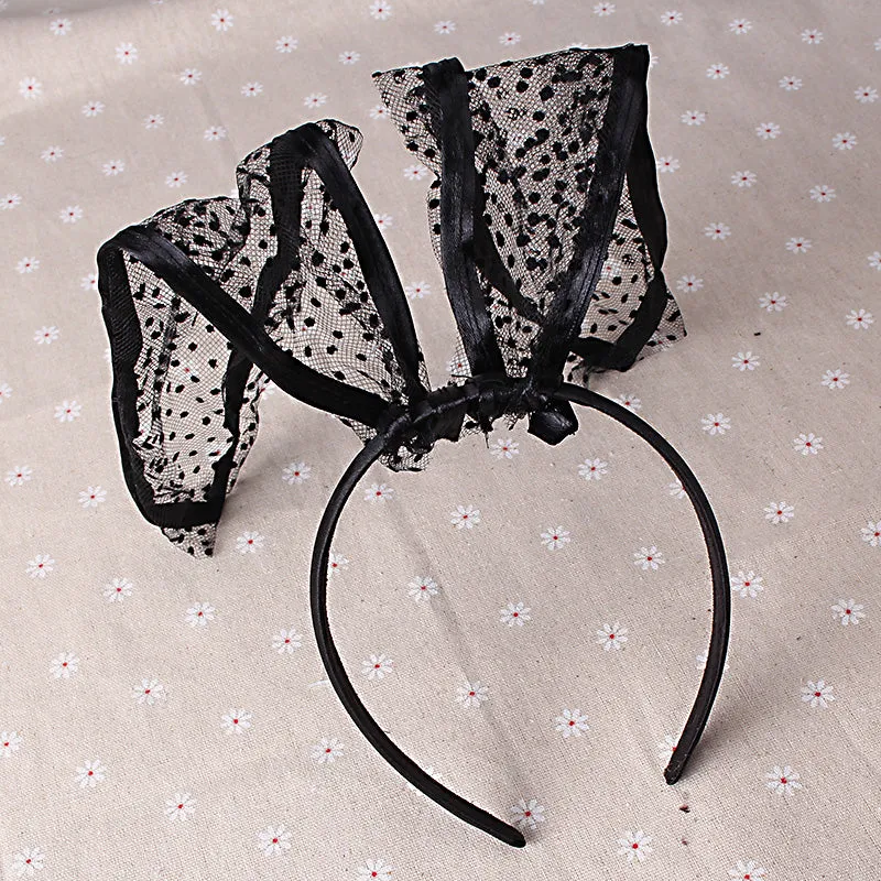 Doted Rabbit Ear Headband