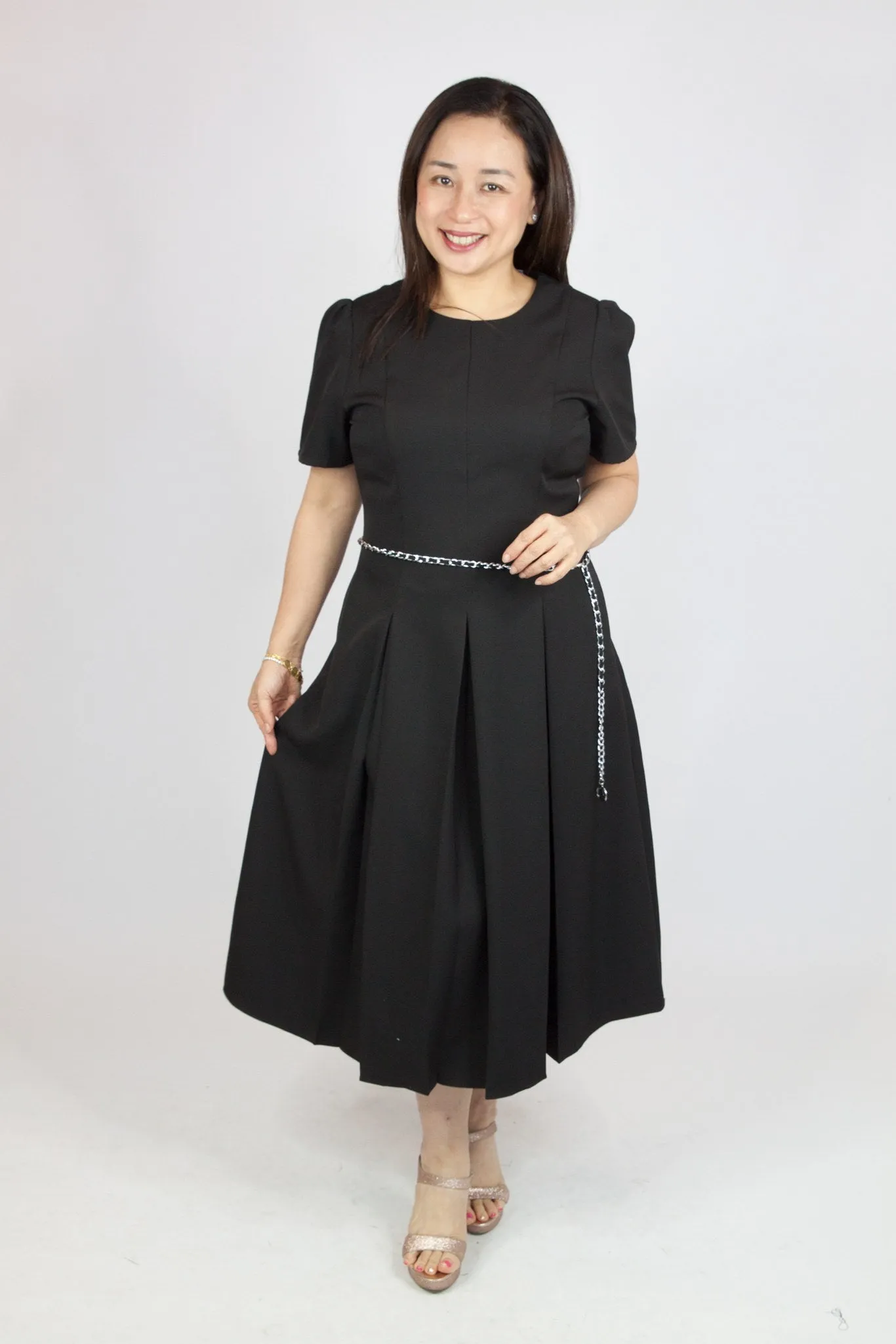 Elegant Wide Pleat Dress