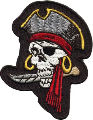 Eye Patch Skull Biker Patch