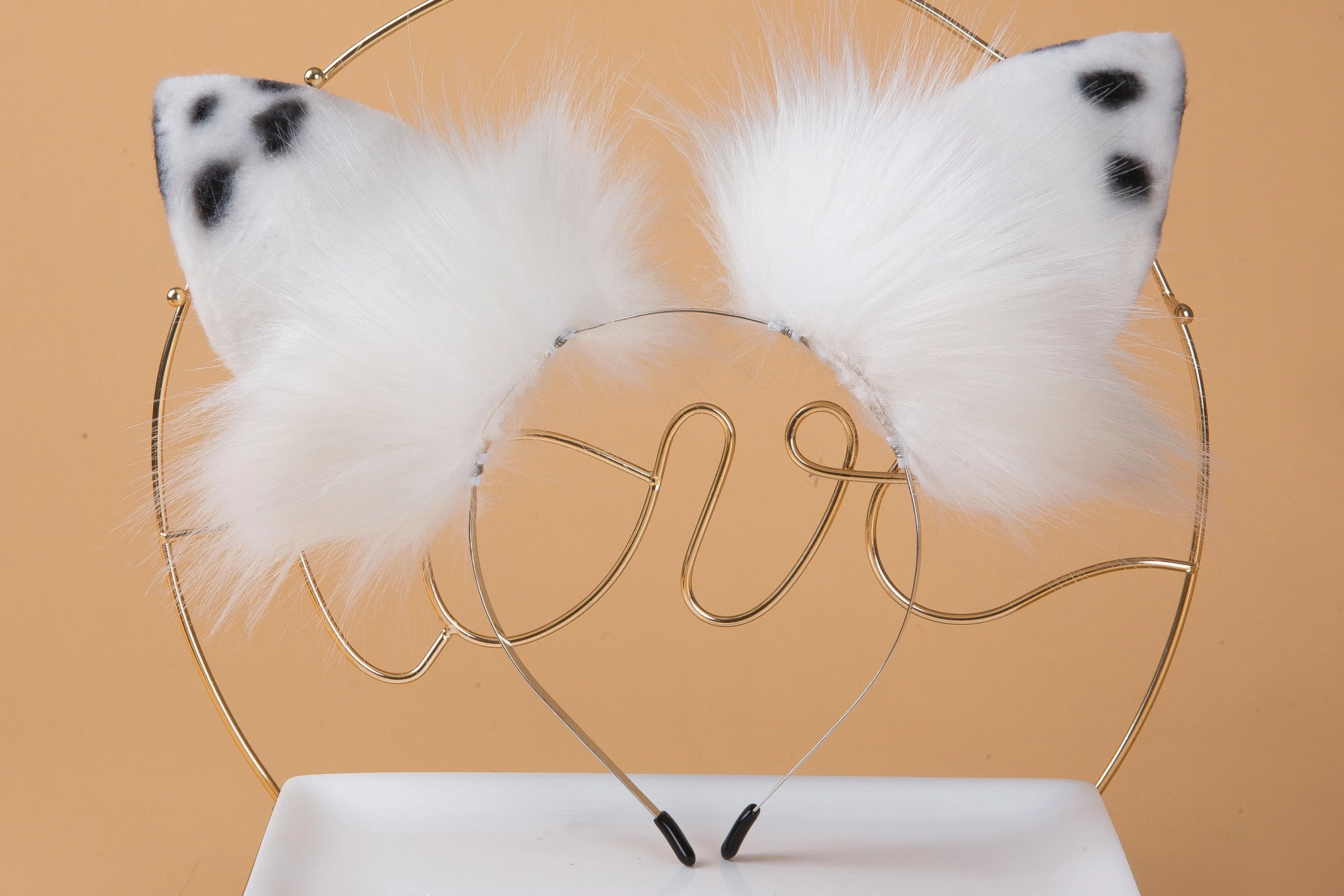 faux fur bunny ear white rabbit ear petplay ear animal ear headband petplay kitten play ear kittenplay ear neko cosplay ear anime cosplay