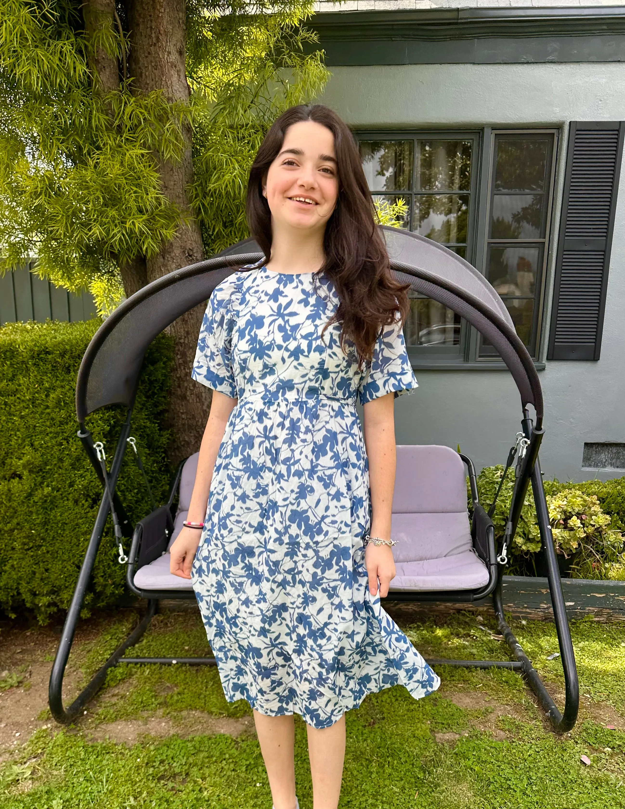 FLORAL BELTED MIDI DRESS