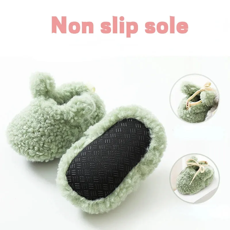 Fuzzy Rabbit Ear Slippers for Toddlers