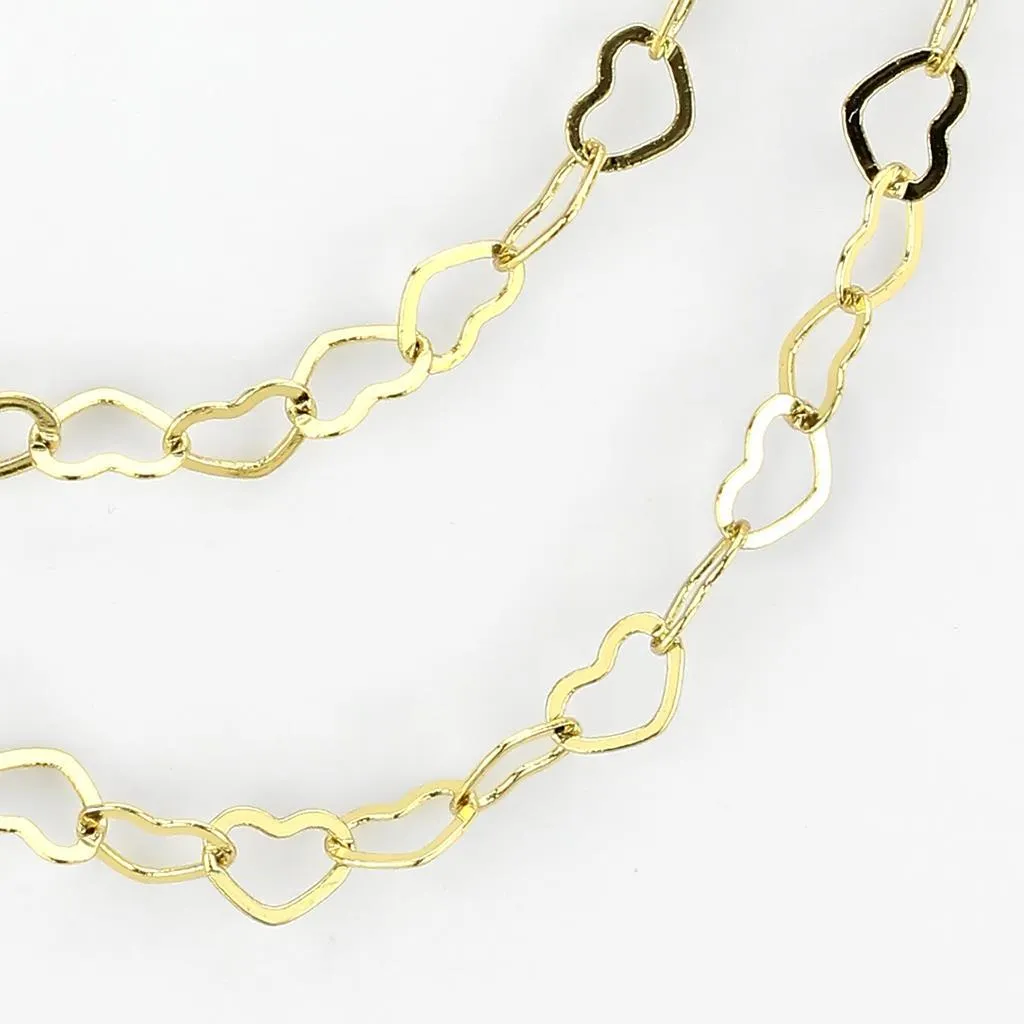 Gold Brass Necklace with No Stone for Women Style LO4696