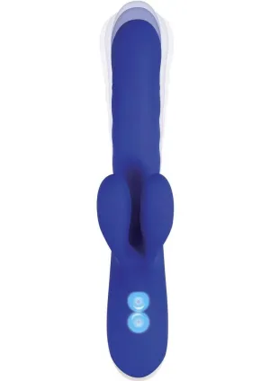 Grand Slam Thrusting and Twirling Rechargeable Silicone Vibrator with Clitoral Stimulator