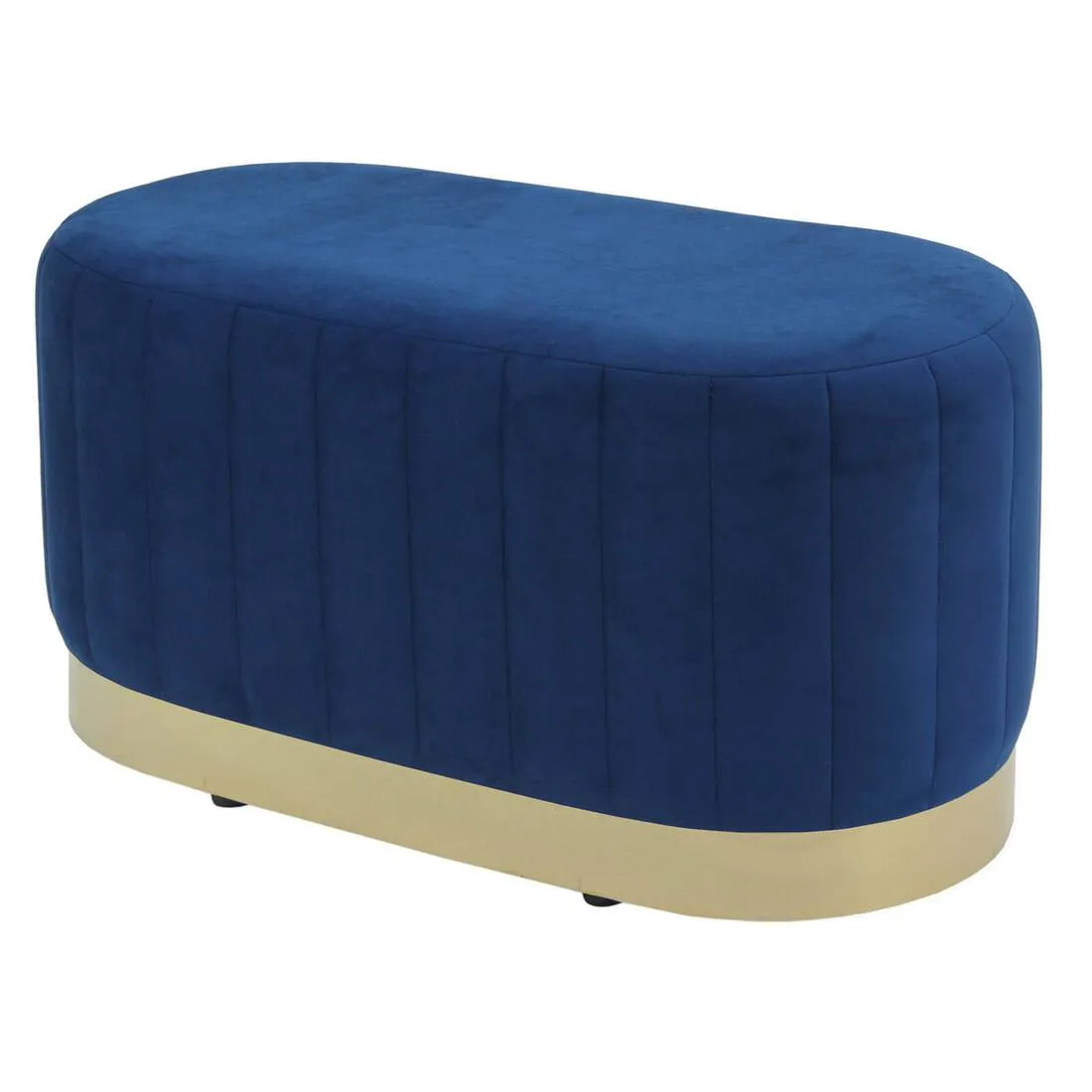 Hodge and Hodge Aurora Velvet Oval Ottoman Seat Gold Base