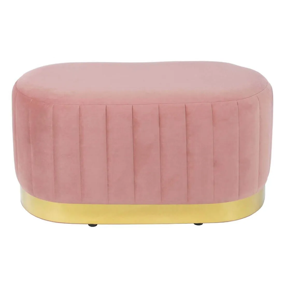 Hodge and Hodge Aurora Velvet Oval Ottoman Seat Gold Base