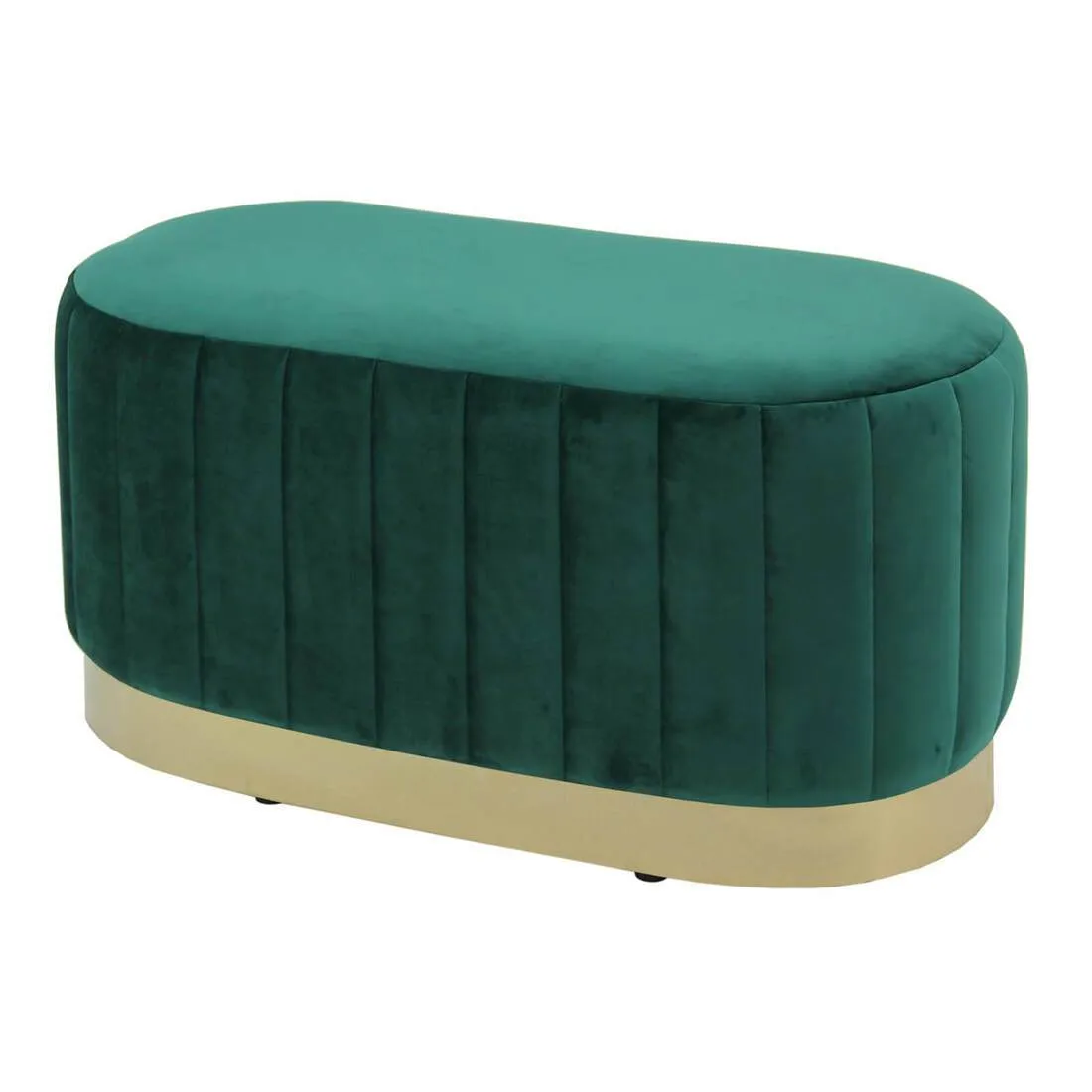 Hodge and Hodge Aurora Velvet Oval Ottoman Seat Gold Base