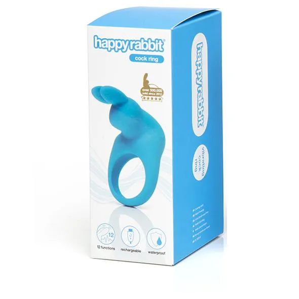 Love Honey - Happy Rabbit Vibrating Cock Ring (Blue)