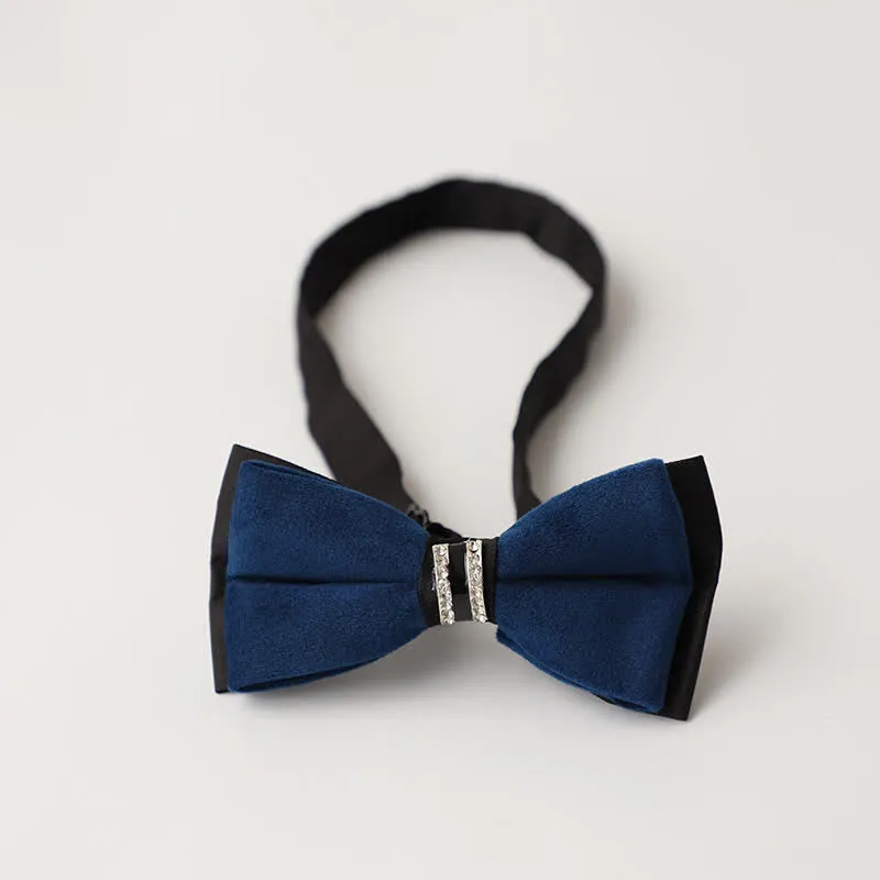 Men's Luxury Velvet Rhinestone Inlaid Wedding Bow Tie