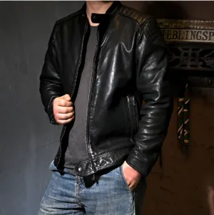 Men's Slim Fit Genuine Leather Jacket: Classic Black Origin Design