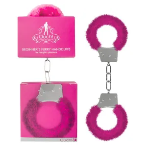 Ouch Beginner's Furry Handcuffs - Pink Fluffy Restraint