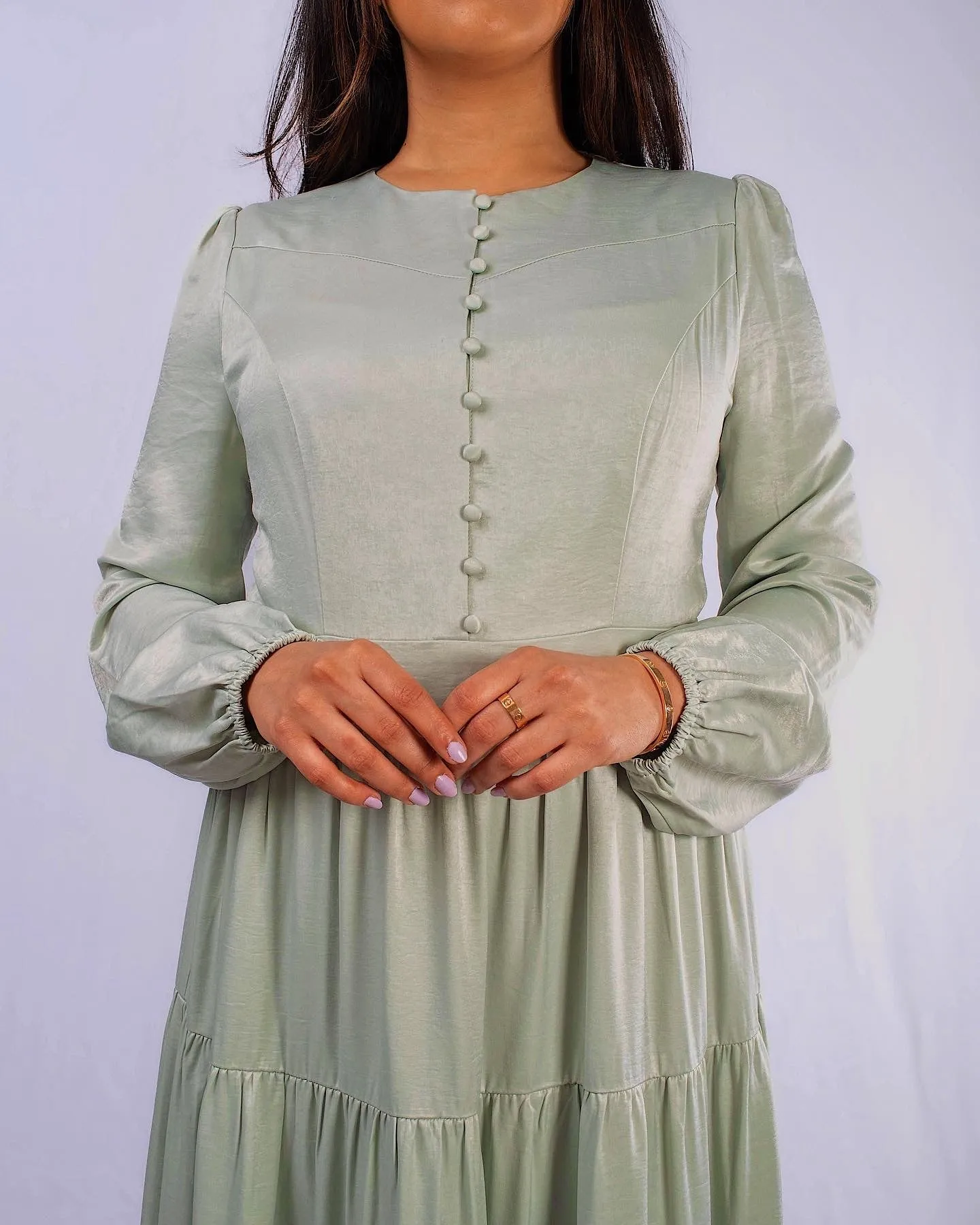 Perfect Elegant Dress for Every Occasion Sage Green Colour long Sleeves Dress