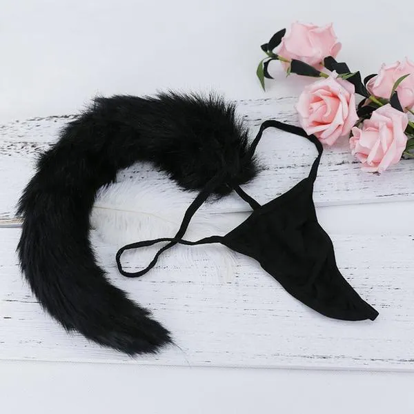 Poofy Bunny Tail Thongs