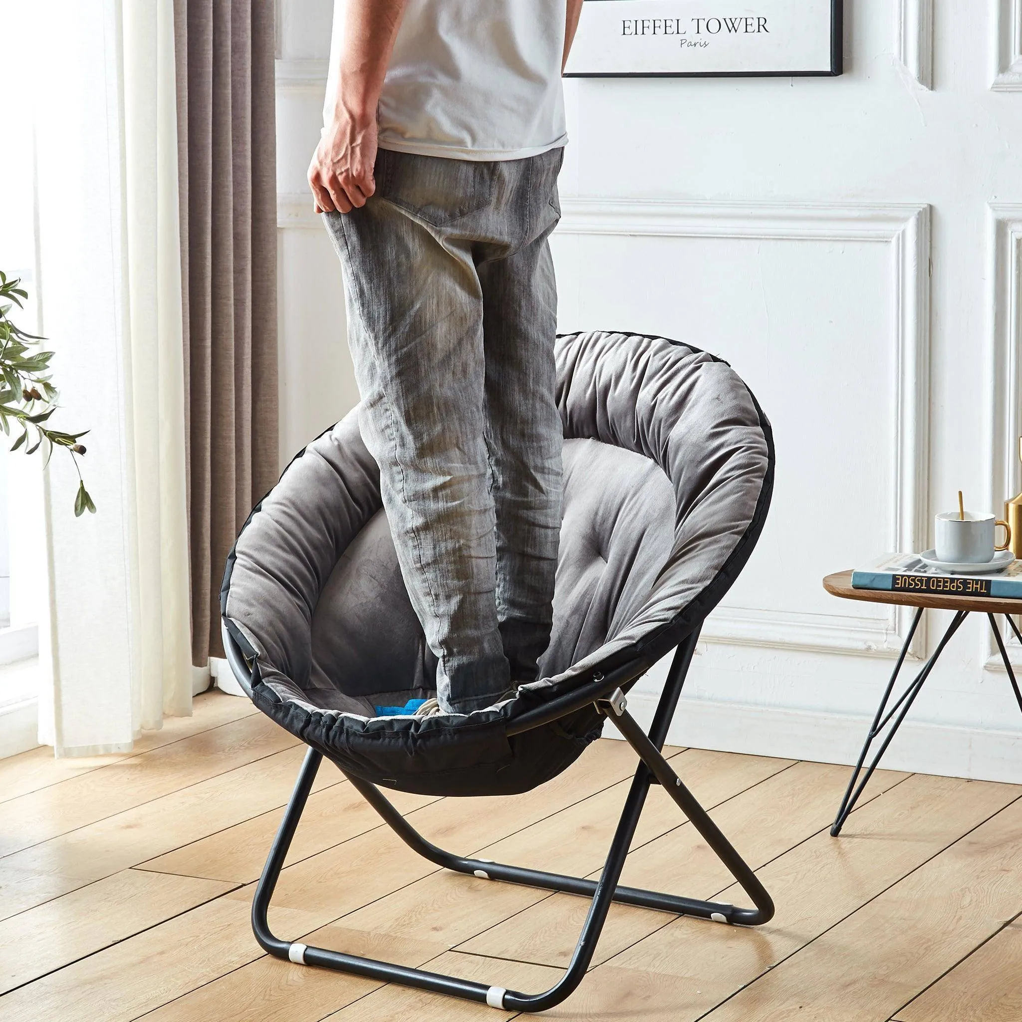 Portable Chair Folding Velvet Moon Chair-CR001