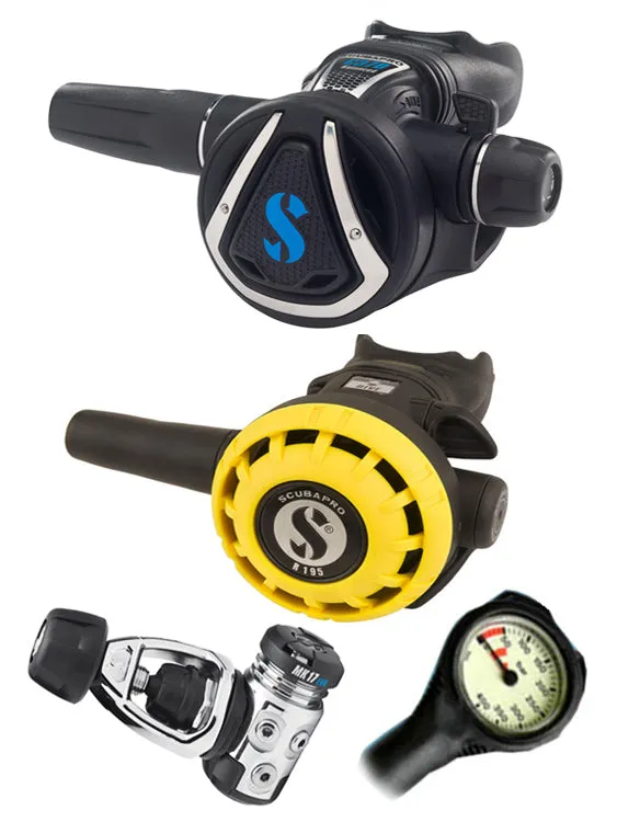 Scubapro Regulator Set: MK17 Evo (DIN or Yoke) / C370 / Octopus & Free Termo Gauge