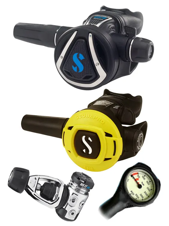 Scubapro Regulator Set: MK17 Evo (DIN or Yoke) / C370 / Octopus & Free Termo Gauge