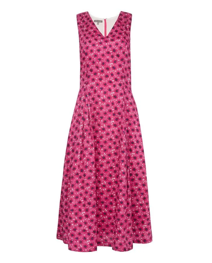 Sleeveless Garden Daisy Fit and Flare Dress