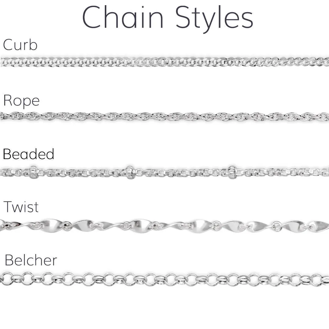 Solid White Gold Curb Chain