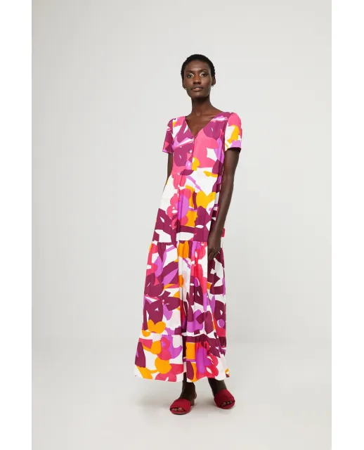 Surkana Dona Maxi Dress in Fuchsia